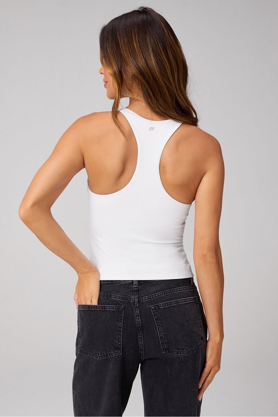 ✨ NWT Fabletics Anywhere Cropped Built-In Bra Tank Classic White XL ✨